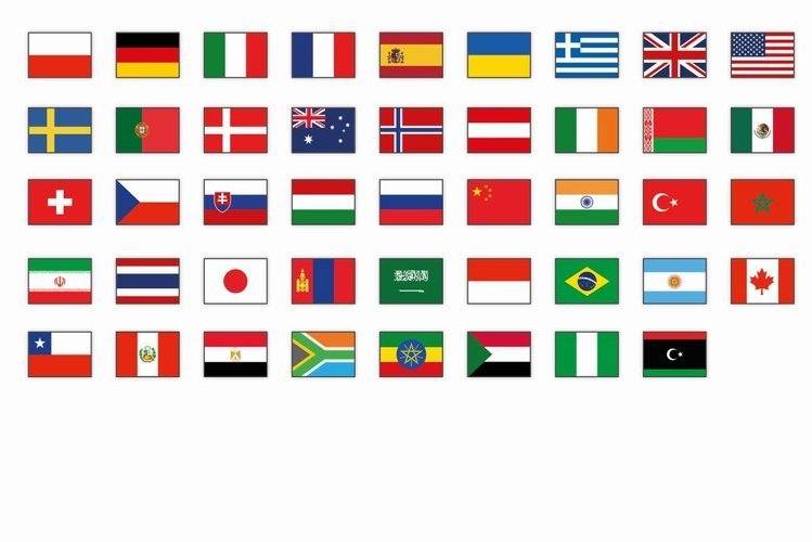 Mata Mapa Świata Z Flagami